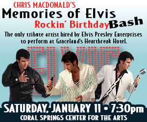 Chris MacDonald Memories of Elvis Rockin Birthday Bash at the Coral Springs Center for the Arts January 11,2020