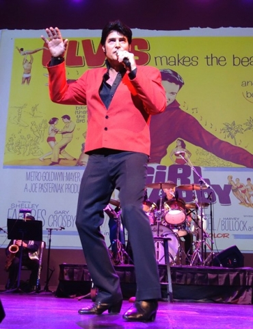 Chris MacDonald in Elvis Movie Look Red Jacket performing Girl Happy Chris MacDonald in Elvis Movie Look Red Jacket